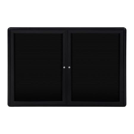 Ghent Ghent Ovation Letter Board - Indoor - 2 Door - Black w/Black Frame - 47"W x 34"H OVK2-BBK